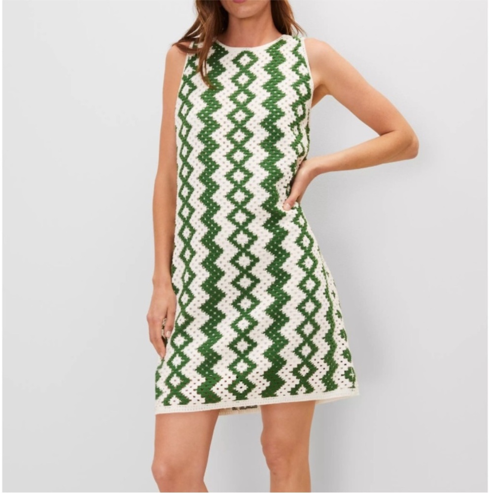 New Ann Taylor Geo Print Crochet Dress